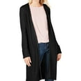 thumbnail image 1 of I.N.C Womens Metallic Trim Cuffed Cardigan Sweater, Black, Small, 1 of 2
