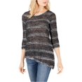 thumbnail image 1 of I-N-C Womens Metallic Tunic Sweater, Black, Large, 1 of 1