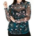 thumbnail image 1 of I.N.C Womens Mock-Neck Puff-Sleeve Pullover Blouse, Black, Plus Size, 3X, 1 of 3