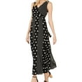 thumbnail image 1 of I-N-C Womens Multi-Dot Maxi Wrap Dress, Black, 16, 1 of 3