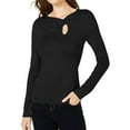 thumbnail image 1 of I.N.C Womens Neckline Twist Pullover Sweater, Black, Medium, 1 of 2