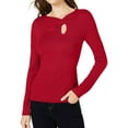thumbnail image 1 of I.N.C Womens Neckline Twist Pullover Sweater, Red, Medium, 1 of 1