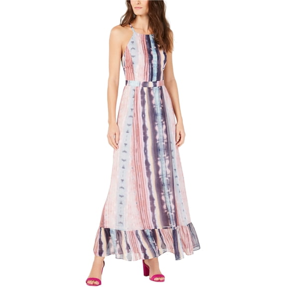 I.N.C Womens Ombre Halter Maxi Empire Dress, Multicoloured, 4