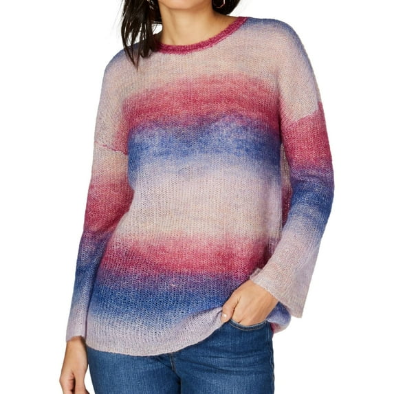 I.N.C Womens Ombre Striped Knit Sweater, Multicoloured, X-Large
