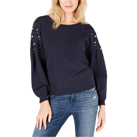 I-N-C Womens Pearl Drop Sweatshirt, Blue, X-Large