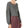 thumbnail image 1 of I.N.C Womens Pearl Drop Sweatshirt, Grey, X-Large, 1 of 2