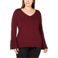 thumbnail image 1 of I.N.C Womens Pearl-Trim Pullover Sweater, Red, Plus Size, 3X, 1 of 2