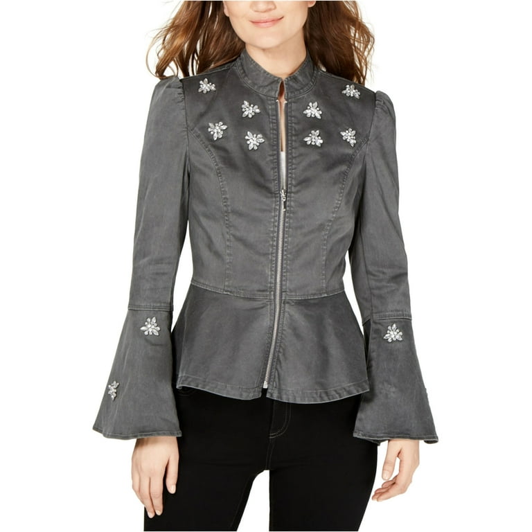 Grey peplum jacket sale