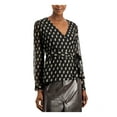 thumbnail image 1 of I.N.C Womens Pierretta Wrap Blouse, Black, Medium, 1 of 4