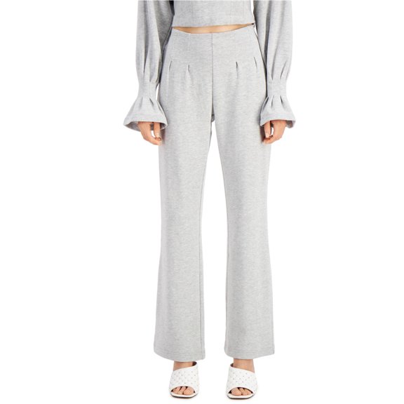 I-N-C Womens Pleated Athletic Sweatpants, Grey, Large