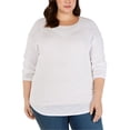 thumbnail image 1 of I.N.C Womens Pointelle Tunic Sweater, White, Plus Size, 0X, 1 of 3