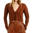 thumbnail image 1 of I-N-C Womens Ribbed Cardigan Sweater, Brown, X-Large, 1 of 2