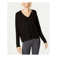thumbnail image 1 of I.N.C Womens Ribbed Sleeve Knit Blouse, Black, Large, 1 of 2