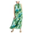 thumbnail image 1 of I.N.C Womens Rio Rain Flounce Dress, Green, Small, 1 of 2