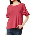thumbnail image 1 of I.N.C Womens Ruffle Sleeve Pullover Blouse, Pink, Medium, 1 of 2
