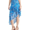 thumbnail image 1 of I.N.C Womens Ruffled Asymmetrical Skirt, Blue, 2, 1 of 1