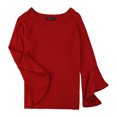 thumbnail image 1 of I.N.C Womens Ruffled Sleeve Knit Sweater, Red, Large, 1 of 2