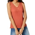 thumbnail image 1 of I.N.C Womens Sheer-Trim Tank Top, Orange, XX-Large, 1 of 1