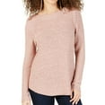 thumbnail image 1 of I.N.C Womens Shimmer Knit Sweater, Pink, X-Large, 1 of 2