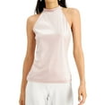 thumbnail image 1 of I.N.C Womens Shine Halter Top Shirt, Pink, Large, 1 of 2