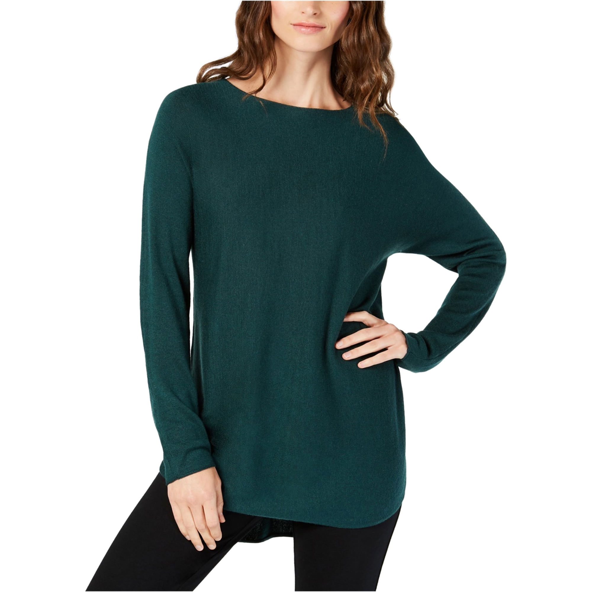 I N C Womens Shirttail Knit Sweater Green Small Walmart