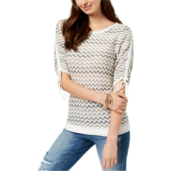 I.N.C Womens Short Sleeve Pullover Sweater, Beige, XX-Large