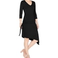thumbnail image 1 of I-N-C Womens Side Ruched Asymmetrical Dress, Black, Medium, 1 of 3