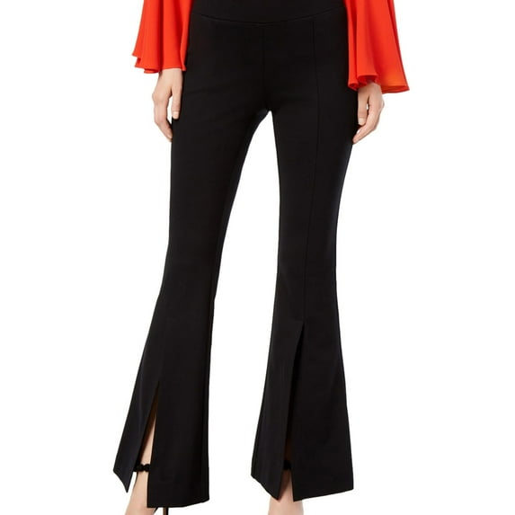 I.N.C Womens Slit Front Stretch Casual Trouser Pants, Black, 0