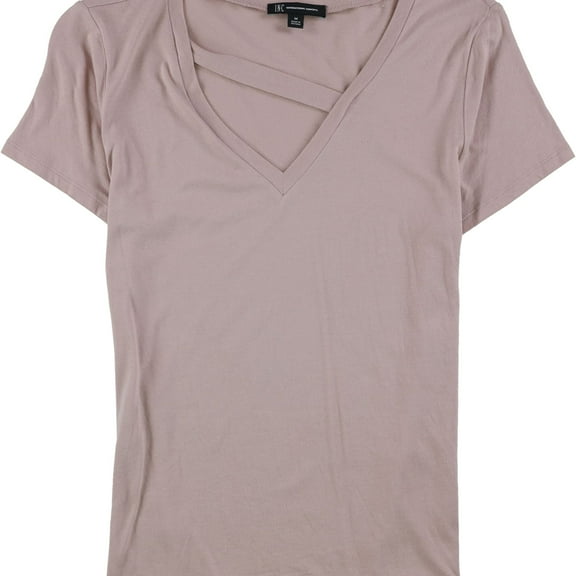 I.N.C Womens Solid Basic T-Shirt, Pink, Medium