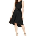 thumbnail image 1 of I-N-C Womens Solid Bodice High-Low Dress, Black, 6, 1 of 1