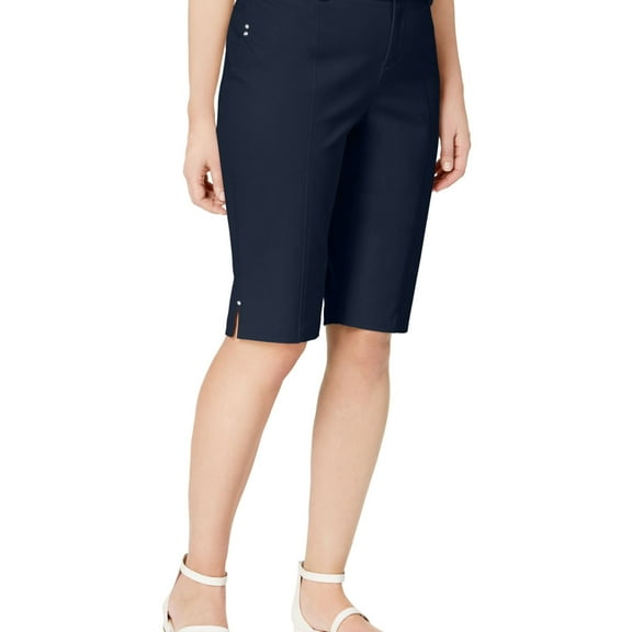 I-N-C Womens Solid Casual Walking Shorts, Blue, 10