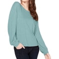 thumbnail image 1 of I.N.C Womens Solid Knit Sweater, Green, Large, 1 of 1