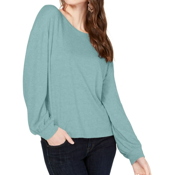 I.N.C Womens Solid Knit Sweater, Green, Large
