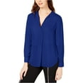 thumbnail image 1 of I.N.C Womens Solid Pullover Blouse, Blue, Large, 1 of 1