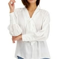 thumbnail image 1 of I.N.C Womens Solid Pullover Blouse, Off White, Medium, 1 of 2