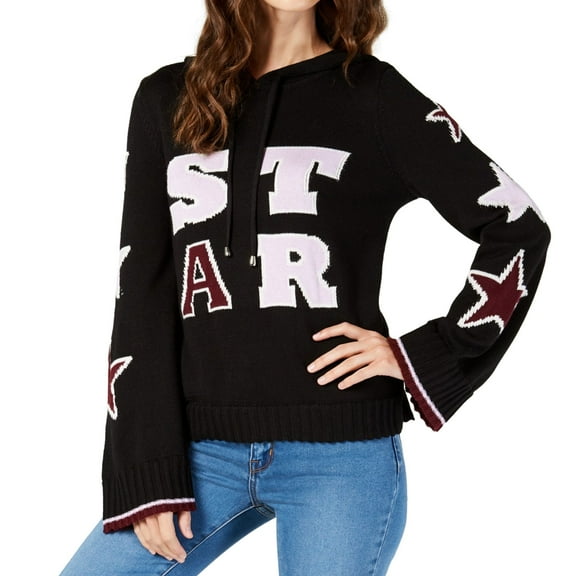 I.N.C Womens Star Pullover Sweater, Black, Small