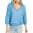 thumbnail image 1 of I.N.C Womens Stripe Pullover Blouse, Blue, XX-Large, 1 of 1