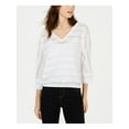 thumbnail image 1 of I.N.C Womens Stripe Pullover Blouse, White, Medium, 1 of 2