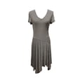 thumbnail image 1 of I.N.C Womens Striped Asymmetrical Dress, Black, Medium, 1 of 3