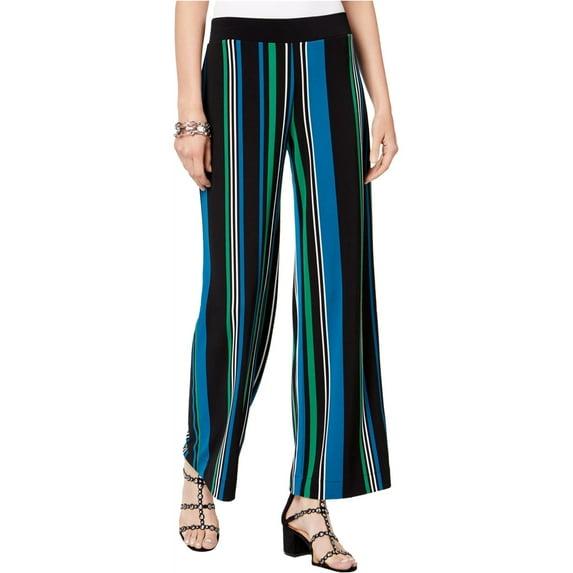 I-N-C Womens Striped Casual Wide Leg Pants, Multicoloured, Medium