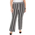 thumbnail image 1 of I.N.C Womens Striped Ponte Casual Trouser Pants, Black, Plus Size, 18W, 1 of 2