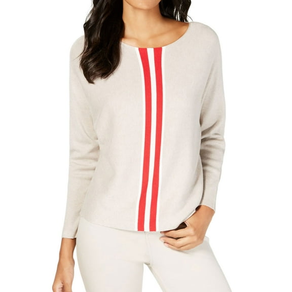 I-N-C Womens Striped Pullover Sweater, Red, XX-Large