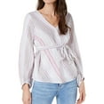 thumbnail image 1 of I.N.C Womens Striped Wrap Blouse, Multicoloured, Small, 1 of 1