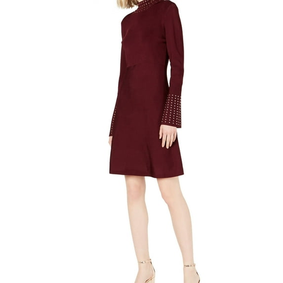I.N.C Womens Studded Sweater Dress, Red, X-Large