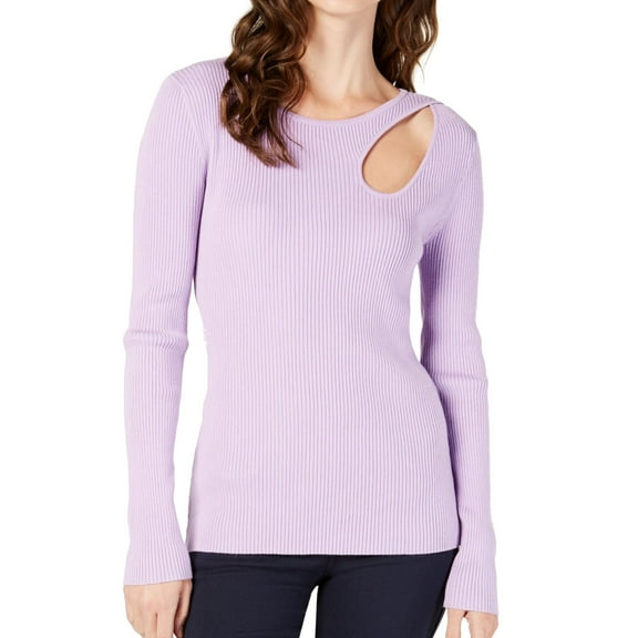 I-N-C Womens Teardrop Cutout Pullover Sweater, Purple, XX-Large