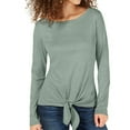 thumbnail image 1 of I.N.C Womens Tie-Front Pullover Blouse, Green, XX-Large, 1 of 1
