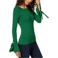 thumbnail image 1 of I.N.C Womens Tie Sleeve Pullover Blouse, Green, X-Large, 1 of 2
