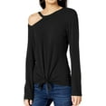 thumbnail image 1 of I.N.C Womens Tie-front Pullover Blouse, Black, X-Small, 1 of 3