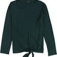 thumbnail image 1 of I.N.C Womens Tie-front Pullover Blouse, Green, X-Large, 1 of 2