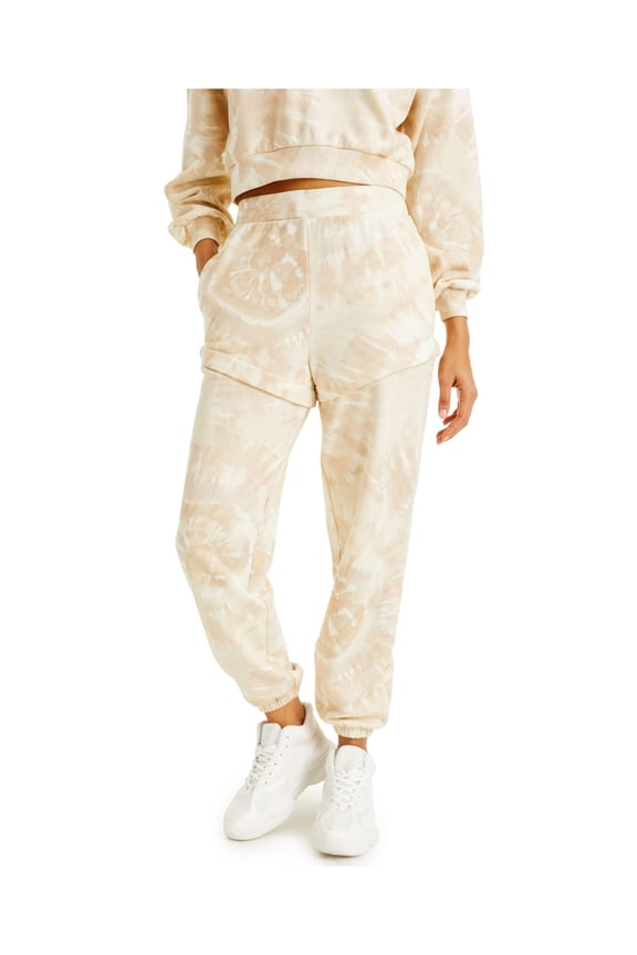 I.N.C Womens TieDye Convertible Athletic Sweatpants, Beige, Medium